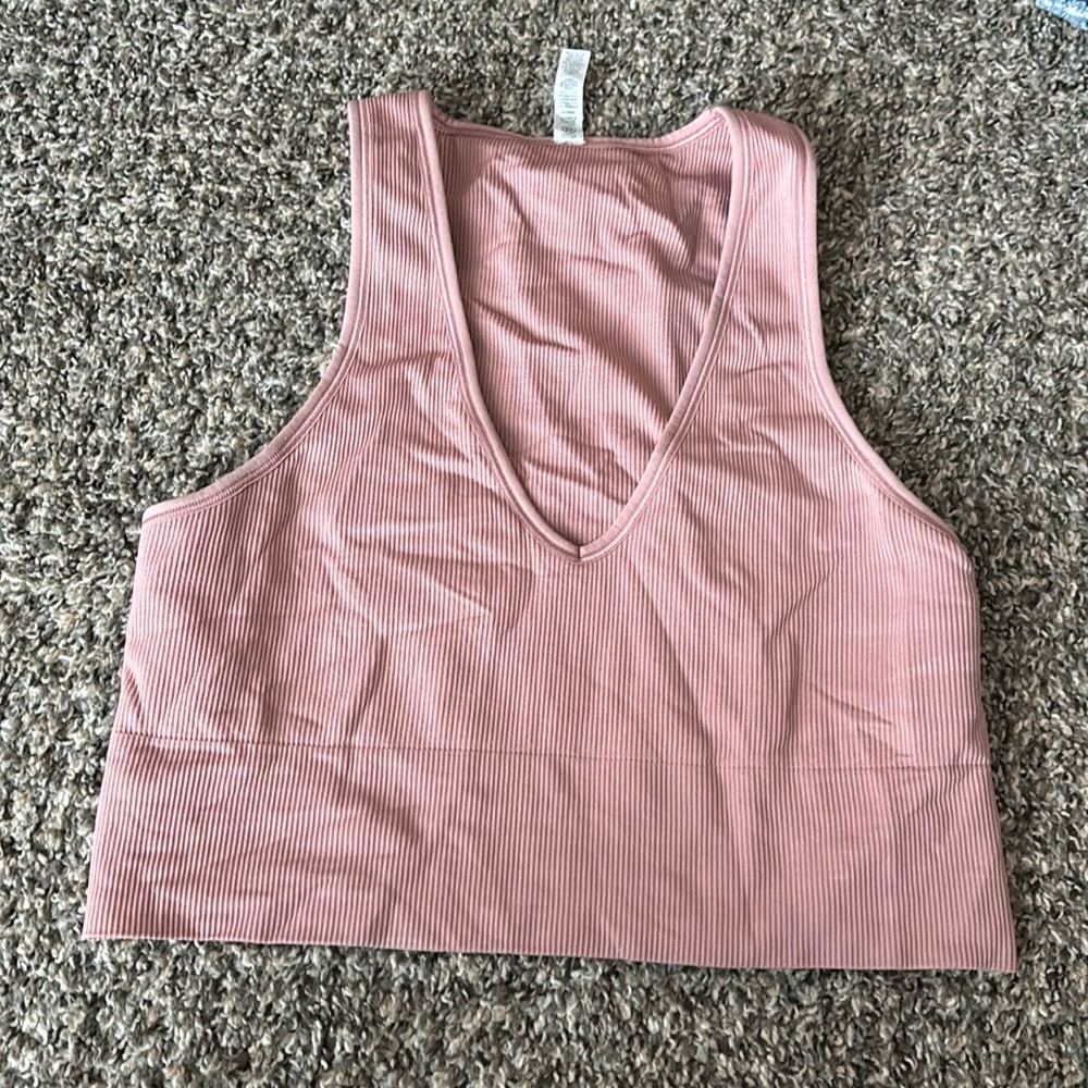 athleta v neck crop bra